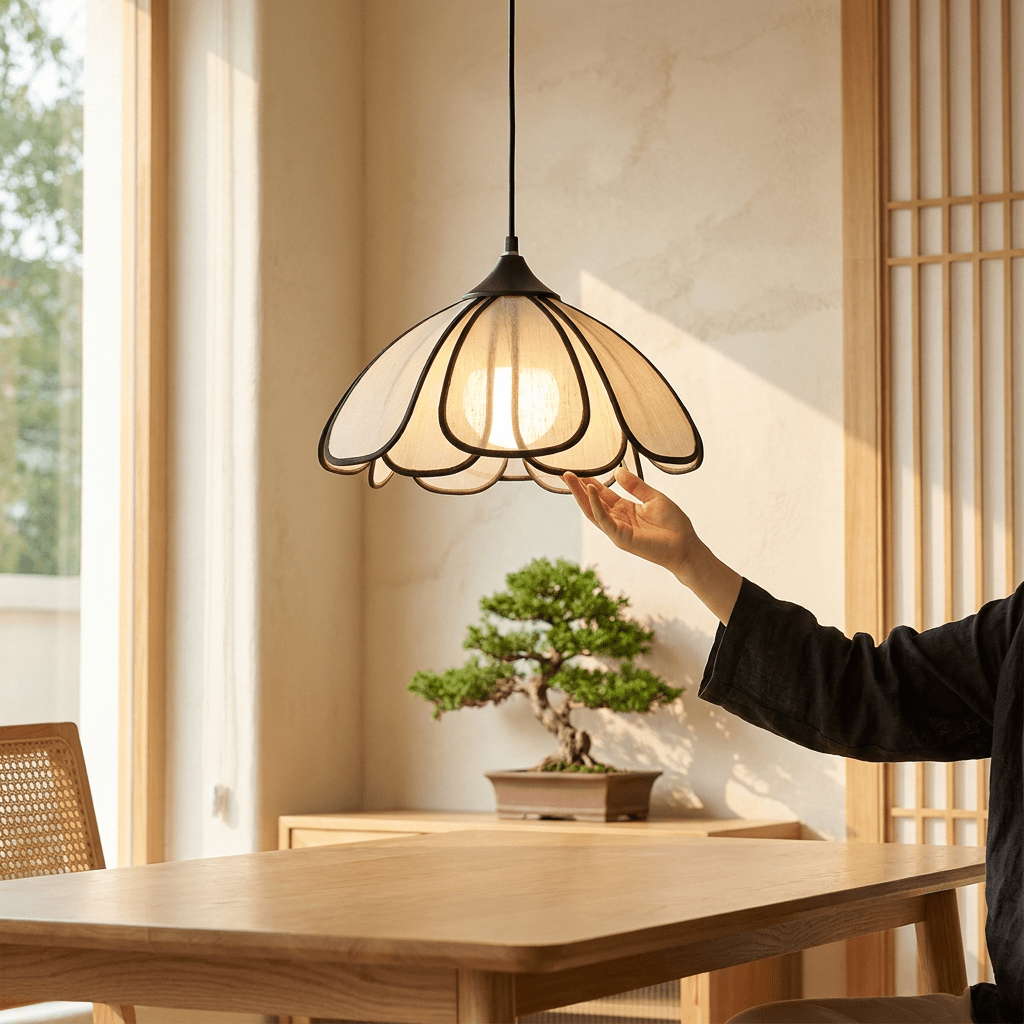 Luminária Pendente Floral Estilo Japonês Hanari Pendant Light Fixtures Artificio Lar