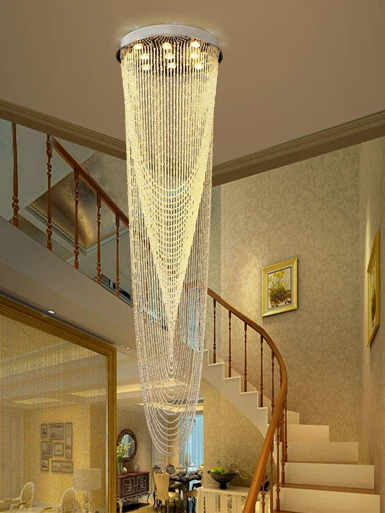 Lustre Cristal Giratório Escalarte - Lustre Moderno Cristal Rotativo Lustres Artificio Lar 