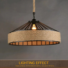 Lustre Pendente Retrô Industrial Corda de Cânhamo Bright Lustre Pendente Retrô Industrial Corda de Cânhamo Bright Artificio Lar 