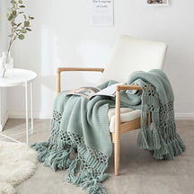 Manta Luxury Boho Sala - T1 Artificio Lar verde 70x100 cm 