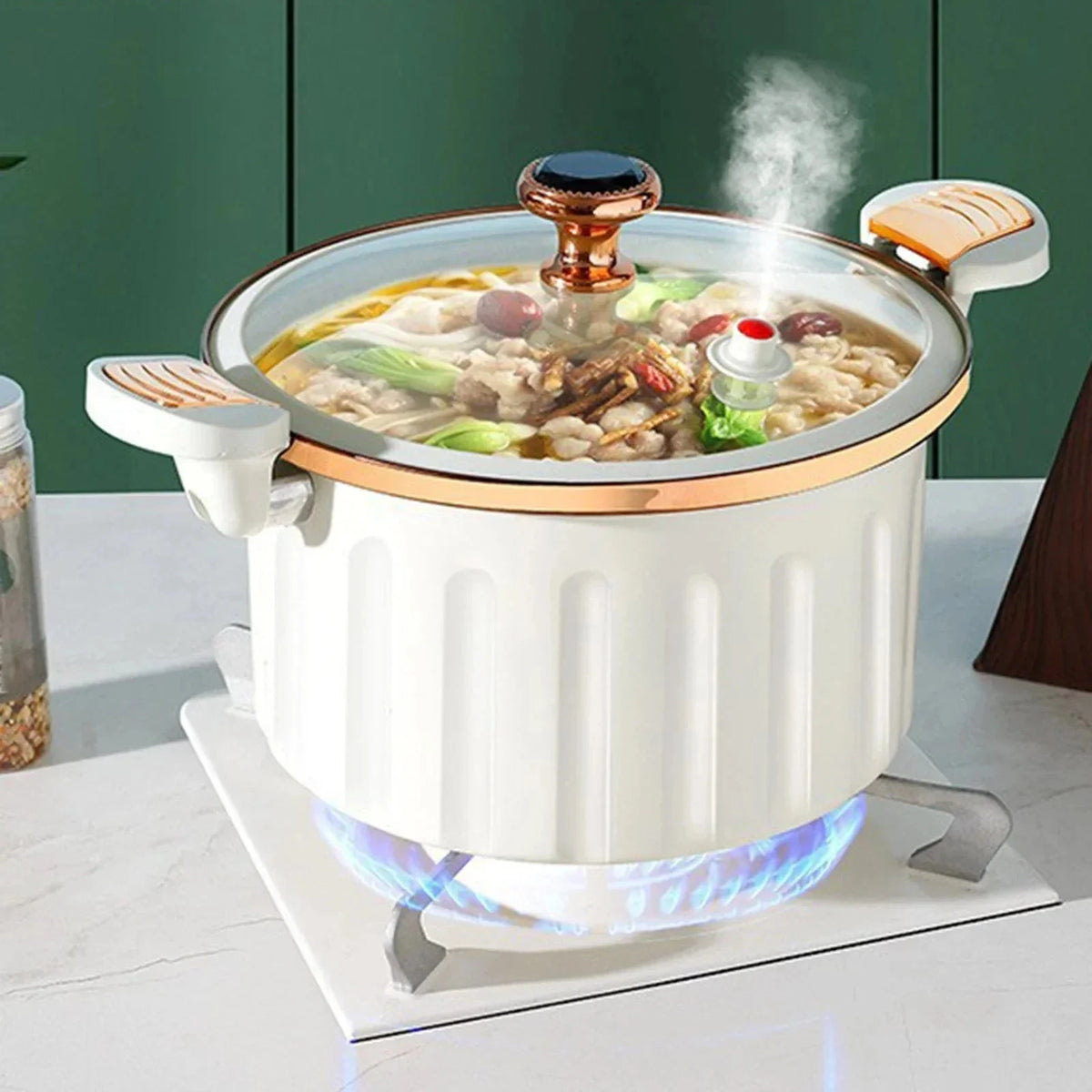 MasterPot 8L - Panela de Pressão Luxuosa de 8 Litros MasterPot 8L - Panela de Pressão Luxuosa de 8 Litros Artificio Lar Branco 
