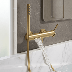 Misturador Banheira Alta Pressão AquaJet Misturador Banheira Alta Pressão AquaJet Artificio Lar Dourado Escovado 