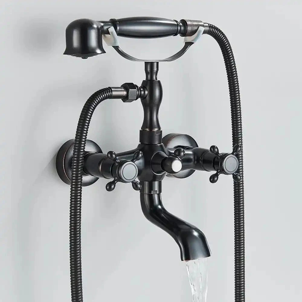 Misturador De Parede Para Banheira Duplocomando Inglês Brazina misturador de parede banheira duplo comando Artificio Lar Preto Fosco Entrega De 7 Á 12 Dias 