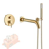 Misturador de Parede Quizz Para Banheira Premium Misturador de Parede Quizz Para Banheira Premium Artificio Lar Dourado Escovado 