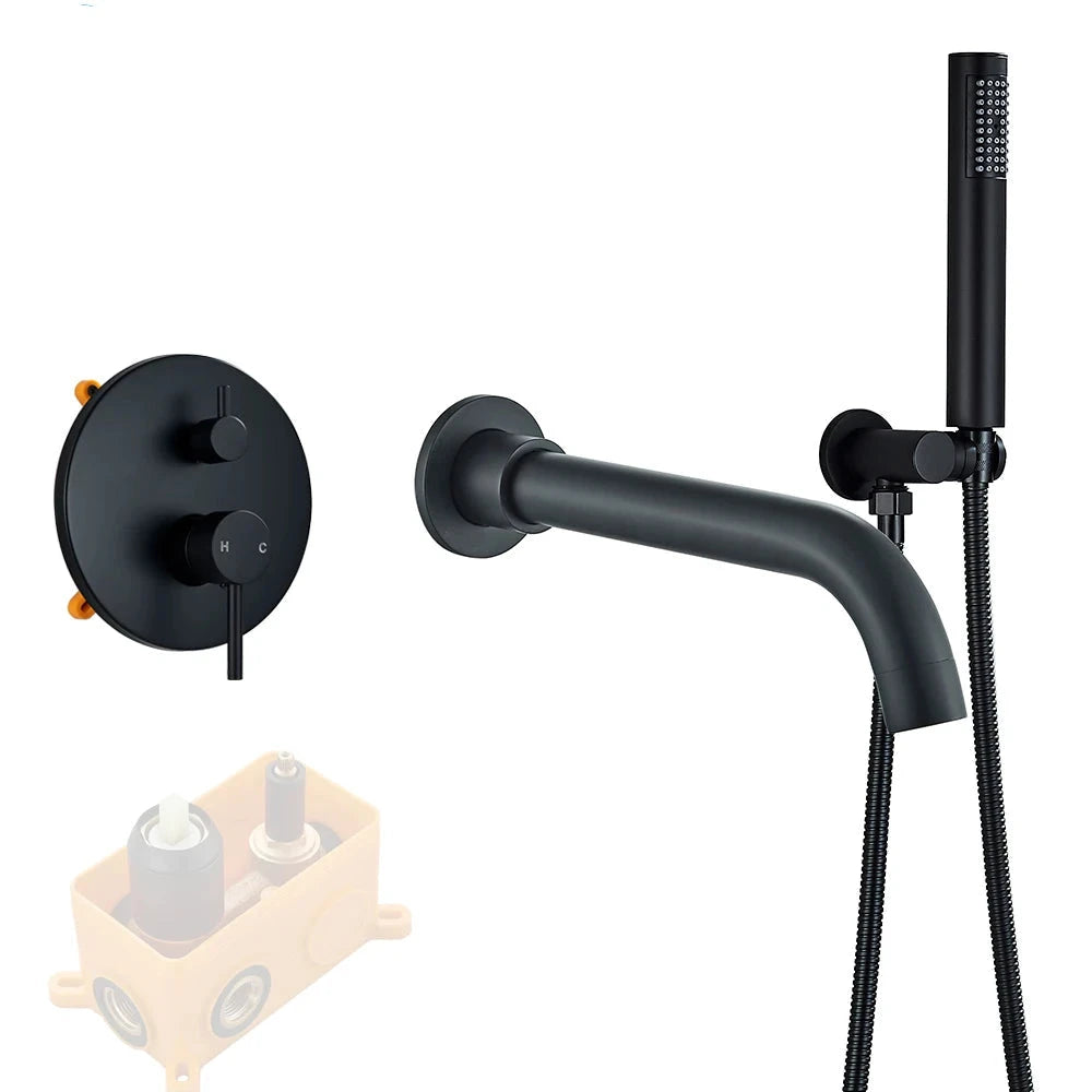 Misturador de Parede Quizz Para Banheira Premium Misturador de Parede Quizz Para Banheira Premium Artificio Lar Preto 