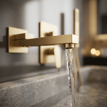 Misturador Parede Para Banheira Aquash Misturador Parede Para Banheira Aquash Artificio Lar Dourado Escovado 