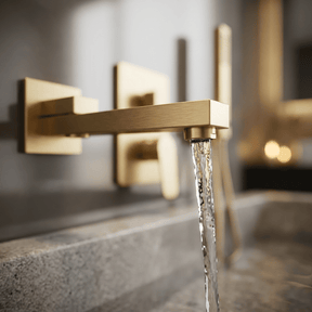Misturador Parede Para Banheira Aquash Misturador Parede Para Banheira Aquash Artificio Lar Dourado Escovado 