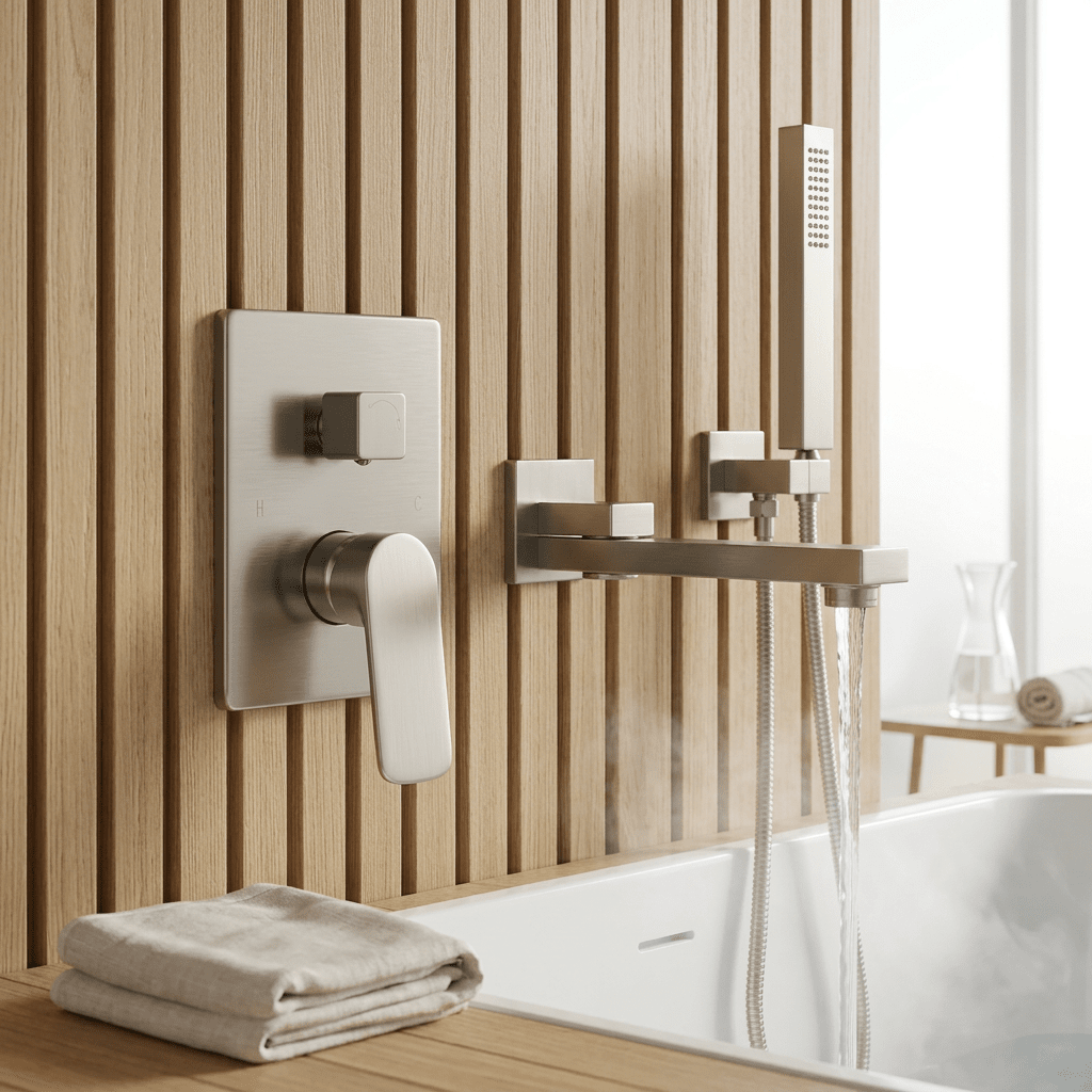 Misturador Parede Para Banheira Aquash Misturador Parede Para Banheira Aquash Artificio Lar Nikel 