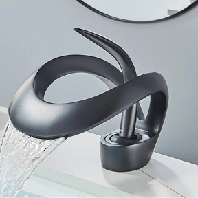 Solid Brass Waterfall Basin Faucet Single Handle Hot Cold Water Mixer Tap For Bathroom Sink Artificio Lar 