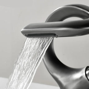 TOLM Basin faucet brass waterfall bathroom basin hot and cold mixer faucet single handle crane chrome mixer faucet Artificio Lar 