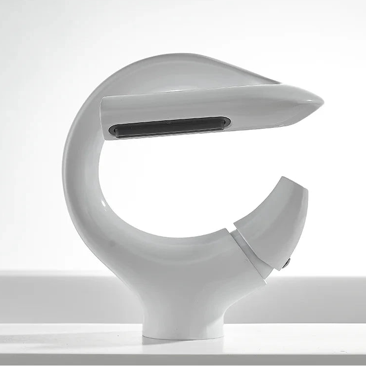 TOLM Basin faucet brass waterfall bathroom basin hot and cold mixer faucet single handle crane chrome mixer faucet Artificio Lar 