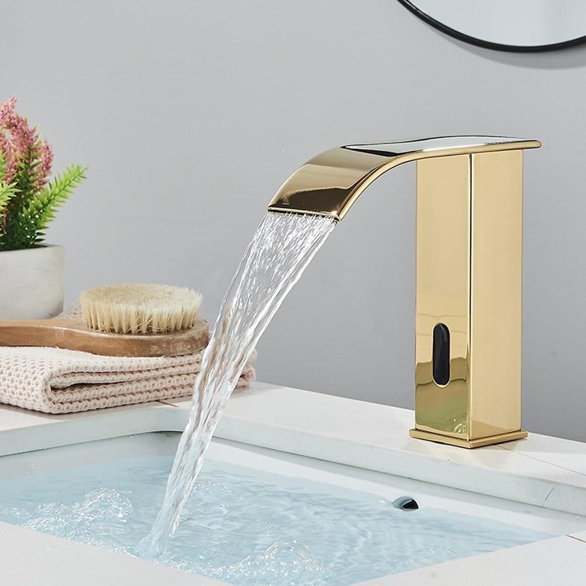 Torneira Automática Banheiro Com Sensor Lavatório AutoClean Torneira Automática Banheiro Com Sensor Lavatório AutoClean Artificio Lar Ouro Polido A Baixa Á Pronta Entrega 