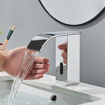 Torneira Automática Banheiro Com Sensor Lavatório Touch Clean Torneira Automática Banheiro Com Sensor Lavatório Touch Clean Artificio Lar Cromada Baixa 