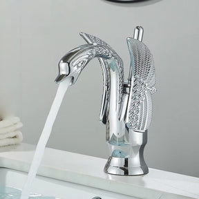 Torneira Cisne Dourada Monocomando Para Banheiro Lavabo torneira cisne monocomando banheiro Artificio Lar Cromada Baixa 