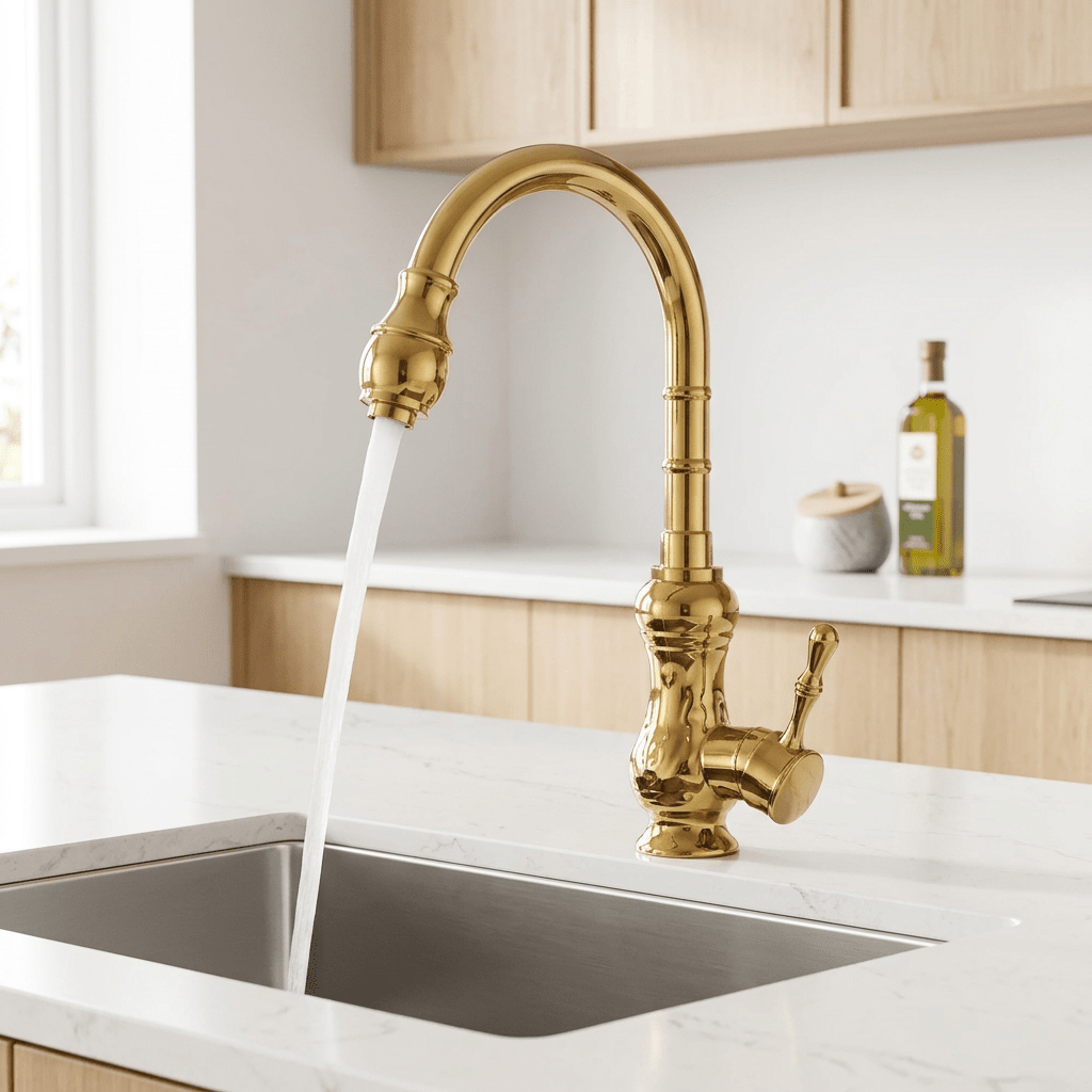 Torneira Cozinha Gourmet Brempo Dourado Polido Torneira Cozinha Gourmet Brempo Dourado Polido Artificio Lar 
