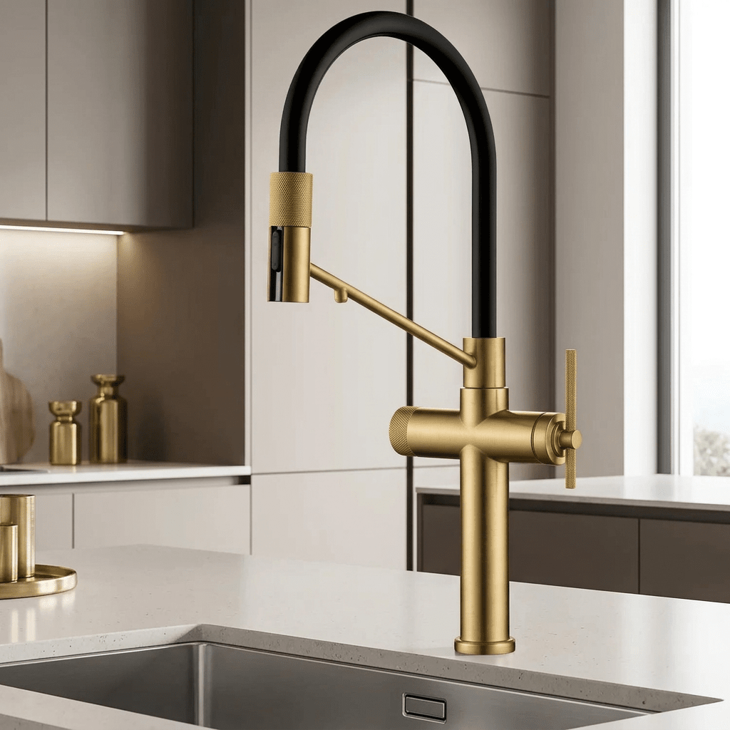 Torneira Cozinha Gourmet Espartacus Minimalista Torneira Cozinha Gourmet Espartacus Minimalista Artificio Lar Dourado 