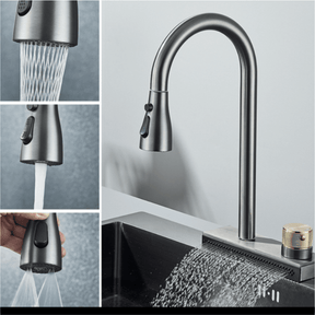 Torneira Cozinha Gourmet Waterfall Torneira Online Grey 