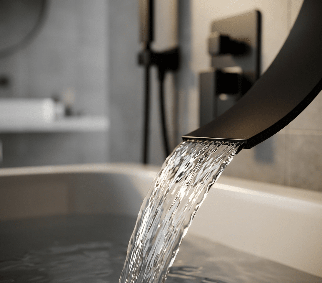 Torneira De Parede Para Banheira Misturador AquaStream Luxe Monocomando Torneira De Parede Para Banheira Misturador AquaStream Luxe Monocomando Artificio Lar 