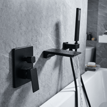 Torneira De Parede Para Banheira Misturador HydroLux Elite Monocomando Torneira De Parede Para Banheira Misturador HydroLux Elite Monocomando Artificio Lar Preto 