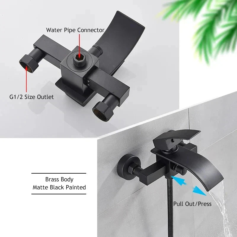Torneira De Parede Para Banheira Misturador Monocomando HydroGlow Torneiras Artificio Lar 