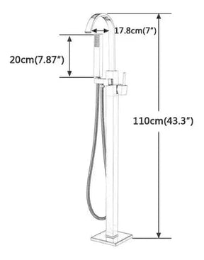 Torneira De Piso Para Banheira Misturador Curty Cromado Luxo Para Banheira De Imersão Misturador de piso banheira Artificio Lar 