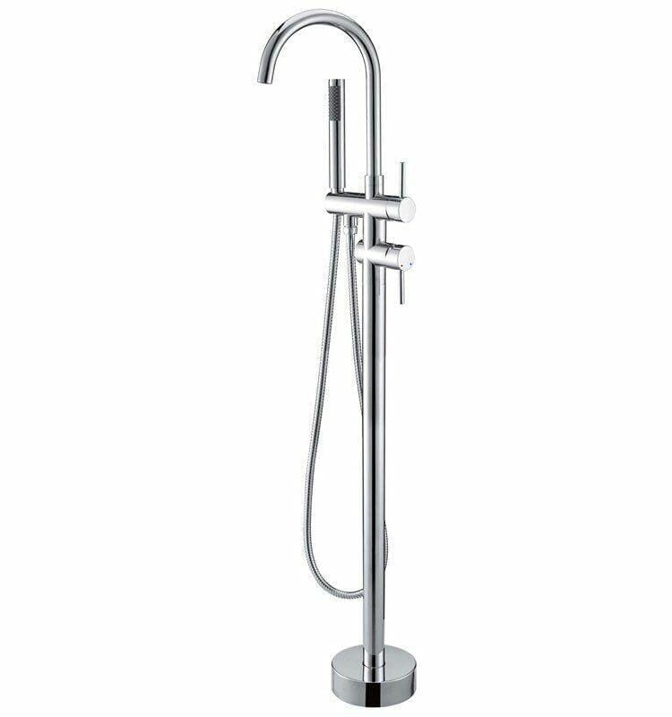 Torneira De Piso Para Banheira Misturador Monocomando Contemporâneo Danley Cromado Torneira De Piso Para Banheira Misturador Monocomando Contemporâneo Danley Cromado Artificio Lar 