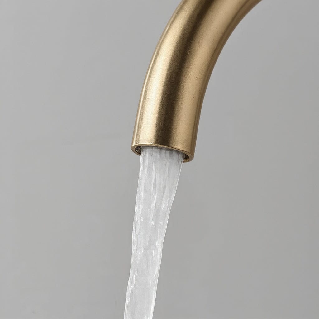 Torneira De Piso Para Banheira Misturador Ouro Escovado Contemporâneo Monocomando Danley Torneira De Piso Para Banheira Misturador Ouro Escovado Contemporâneo Monocomando Danley Artificio Lar 