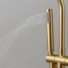 Torneira De Piso Para Banheira Misturador Ouro Escovado Contemporâneo Monocomando Danley Torneira De Piso Para Banheira Misturador Ouro Escovado Contemporâneo Monocomando Danley Artificio Lar 