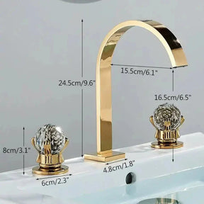 Torneira Duplo comando Banheiro Luxor Cristal Torneira Duplo comando Banheiro Luxor Cristal Artificio Lar 