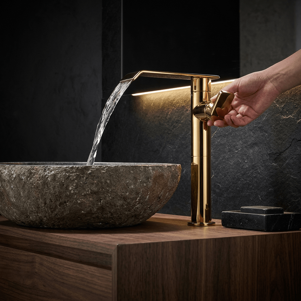 Torneira Elegance Gold 360 Torneira Elegance Gold 360 Artificio Lar 