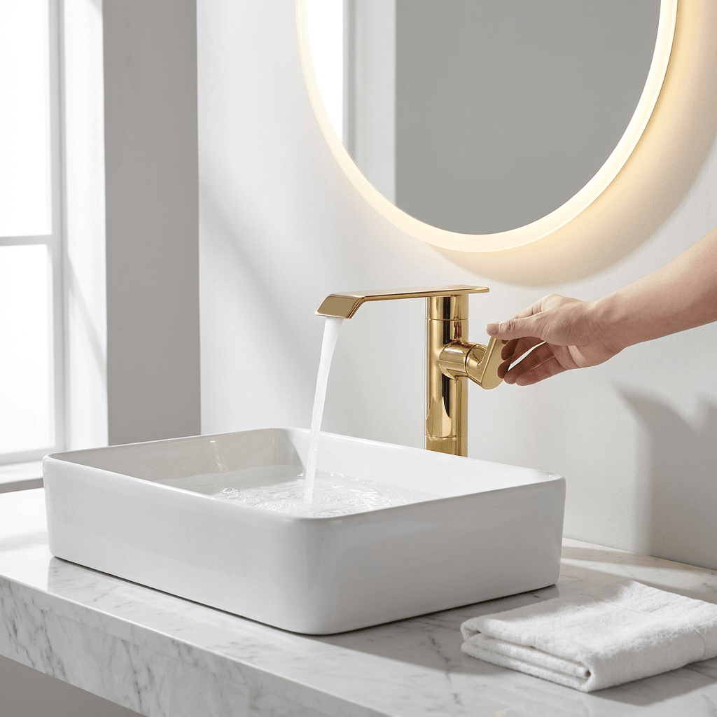 Torneira Elegance Gold 360 Torneira Elegance Gold 360 Artificio Lar 