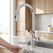 Torneira Gourmet AquaPura Dourada Kitchen Hutches Artificio Lar Cromado 