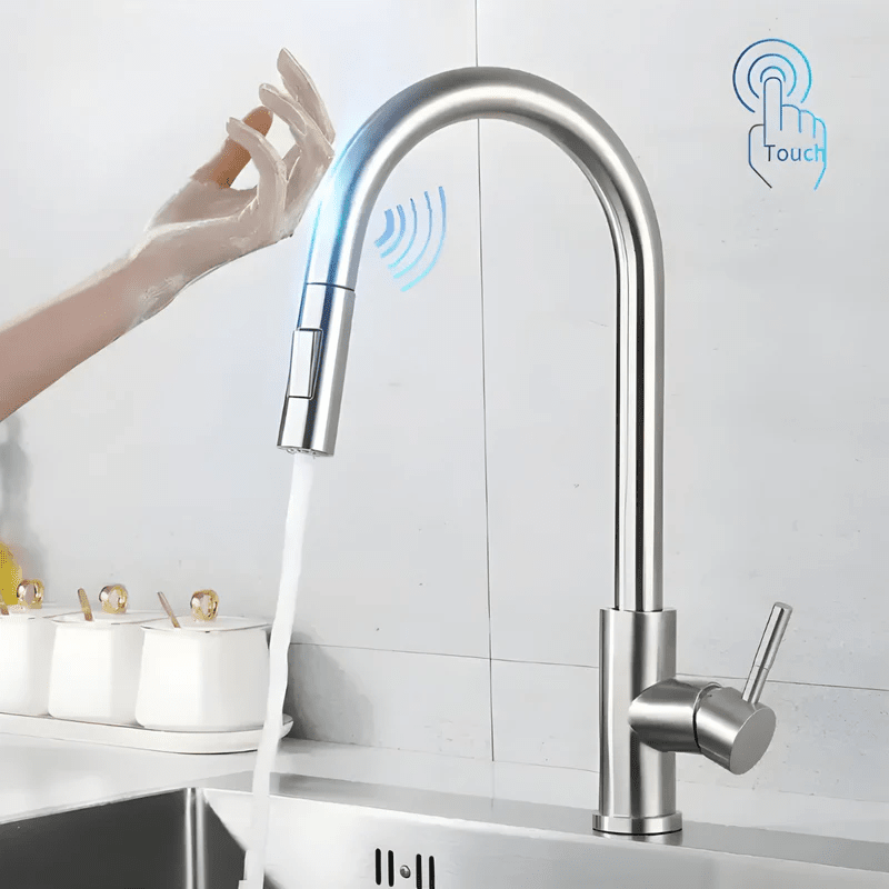 Torneira Gourmet Com Sensor Touch Extensível Cozinha SensePlow Torneira Gourmet Com Sensor Touch Extensível Cozinha SensePlow Artificio Lar Cromada A Pronta Entrega 