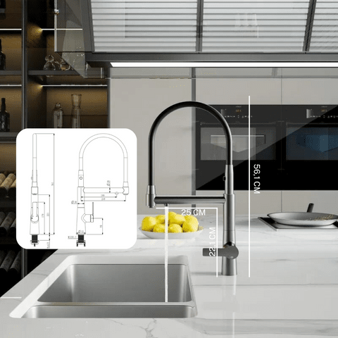 Torneira Gourmet Cozinha Monocomando Duo Premium Luxo Com Saida Para Filtro Proton torneira gourmet Cozinha Artificio Lar 