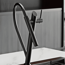 Torneira Gourmet Cozinha Monocomando Extensível Luxo Cozinha Bella Torneira Gourmet Cozinha Monocomando Extensível Luxo Cozinha Bella Artificio Lar Preto Fosco G1/2 