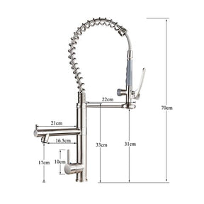 Torneira Gourmet Dual Mola Spray Monocomando Bica Alta Troia torneira gourmet Cozinha Artificio Lar 