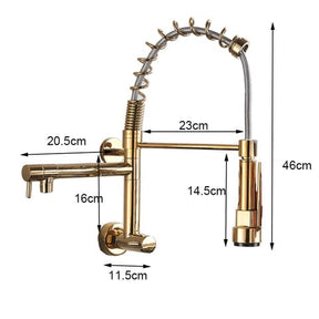 Torneira Gourmet Extensível De Parede Dual Spray Monocomando JassPoll torneira gourmet Cozinha Artificio Lar 