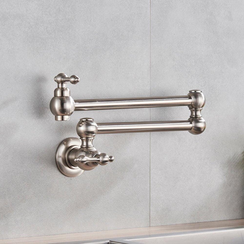 Torneira Gourmet Para Cozinha Articulada de Parede/ Água Fria Velatti Torneira Gourmet Para Cozinha Articulada de Parede/ Água Fria Velatti Artificio Lar Níquel Escovado 