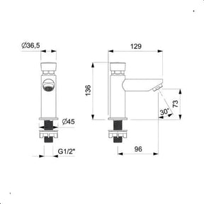 Torneira Lavatório Automática Temporizada Lavatório Luxo ABS Cromado Torneira Lavatório Automática Temporizada Lavatório Luxo ABS Cromado Artificio Lar 
