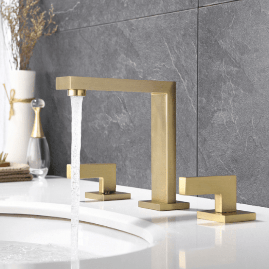 Torneira Misturador Quadratta Colors Torneira Online Gold Escovado 