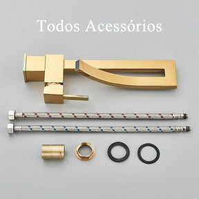 Torneira Moderna Design Bico Recurvo Misturador Monocomando Banheiro Torneira Moderna Design Bico Recurvo Misturador Monocomando Banheiro Artificio Lar 