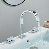 Torneira Moderna Duplo Comando Katos Lavatório 3 peças Misturador Torneira Moderna Duplo Comando Katos Lavatório 3 peças Misturador Artificio Lar Cromada A Pronta Entrega 