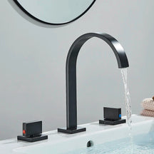 Torneira Moderna Duplo Comando Katos Lavatório 3 peças Misturador Torneira Moderna Duplo Comando Katos Lavatório 3 peças Misturador Artificio Lar Preto A Pronta Entrega 