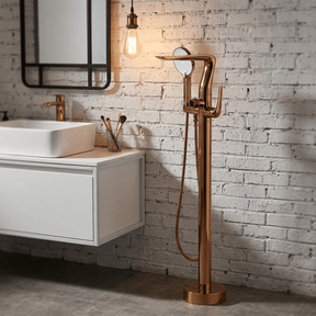 Torneira Monocomando AquaLux Rose Gold Bathroom Cabinets Artificio Lar 