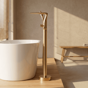 Torneira Monocomando AquaLux Rose Gold Bathroom Cabinets Artificio Lar Dourado Escovado 