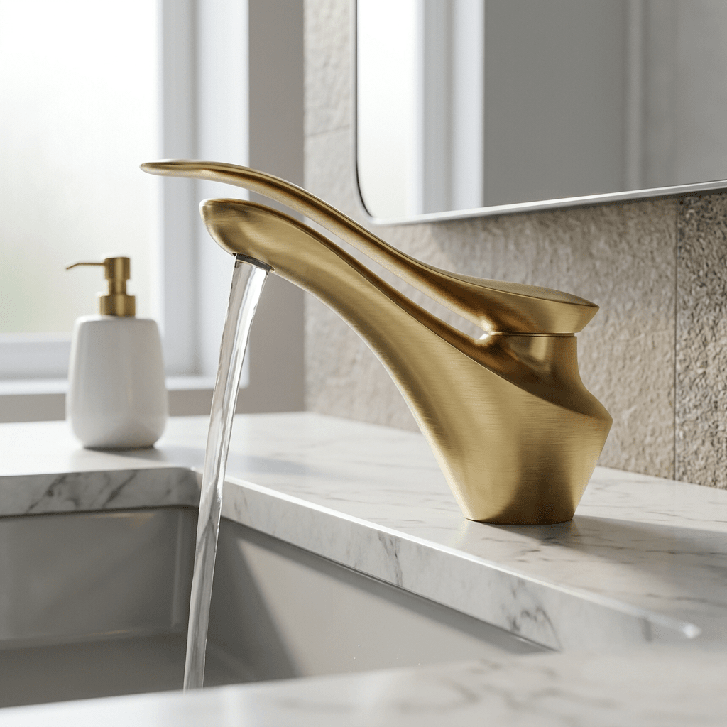 Torneira Monocomando AquaLuxe Torneira Monocomando AquaLuxe Artificio Lar Dourado Escovado 