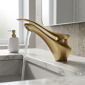 Torneira Monocomando AquaLuxe Torneira Monocomando AquaLuxe Artificio Lar Dourado Escovado 