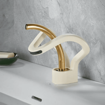 Torneira Monocomando Banheiro Cascata Elegancy Torneira Monocomando Banheiro Cascata Elegancy Artificio Lar Branco-Dourado/Baixa 