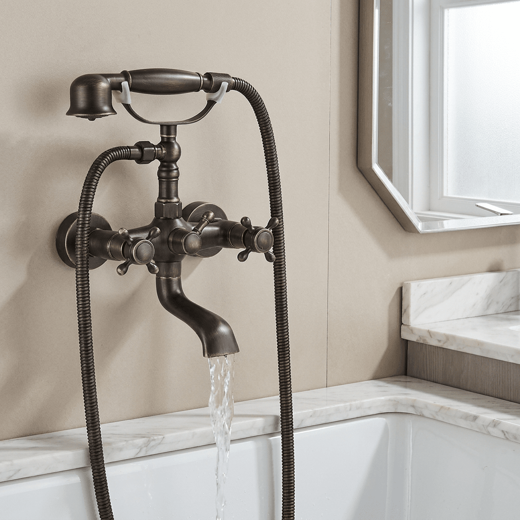 Torneira para Banheira de Parede Luvence Bathroom Suites Artificio Lar Bronze Envelhecido