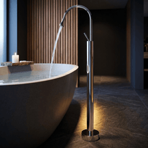 Torneira Para Banheira de Piso Luxury Torneira Para Banheira de Piso Luxury Artificio Lar Cromada 